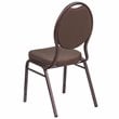 Flash Furniture Fabric Banquet Stacking Chair in Brown Patterned Fabric
