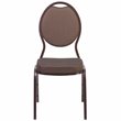 Flash Furniture Fabric Banquet Stacking Chair in Brown Patterned Fabric