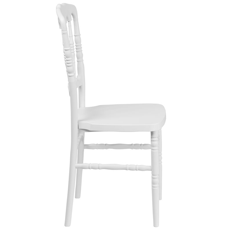 Flash Furniture Napoleon Resin Stackable Accent Chair in White