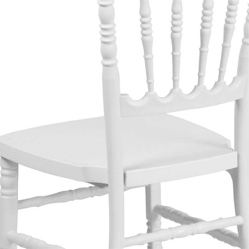 Flash Furniture Napoleon Resin Stackable Accent Chair in White