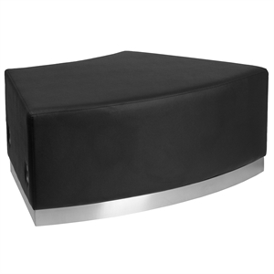 Flash Furniture Hercules Alon Leather Convex Backless Chair in Black