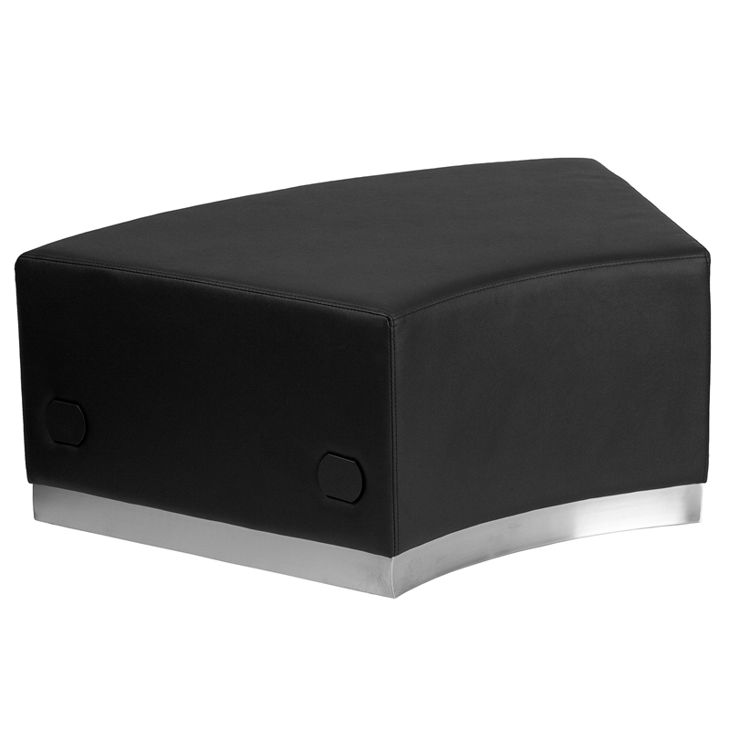 Flash Furniture Hercules Alon Leather Convex Backless Chair in Black