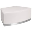 Flash Furniture Hercules Alon Leather Convex Backless Chair in Melrose White