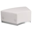 Flash Furniture Hercules Alon Leather Convex Backless Chair in Melrose White