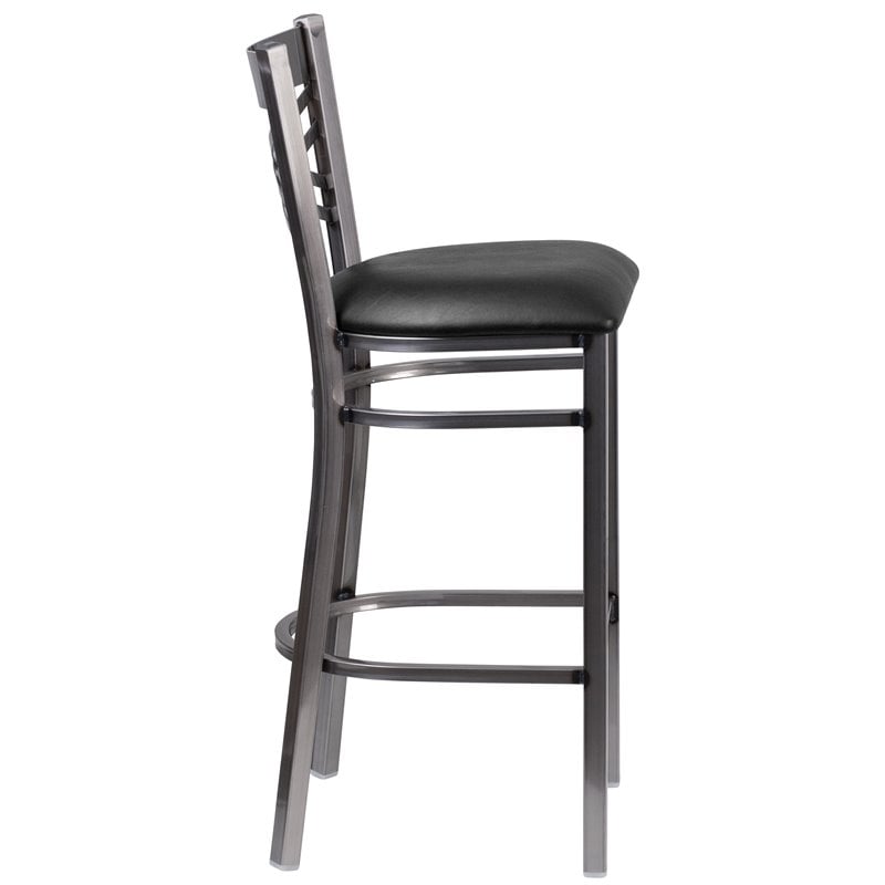 Flash Furniture X Back Metal Barstool - Black Vinyl Seat
