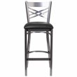 Flash Furniture X Back Metal Barstool - Black Vinyl Seat
