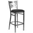 Flash Furniture X Back Metal Barstool - Black Vinyl Seat