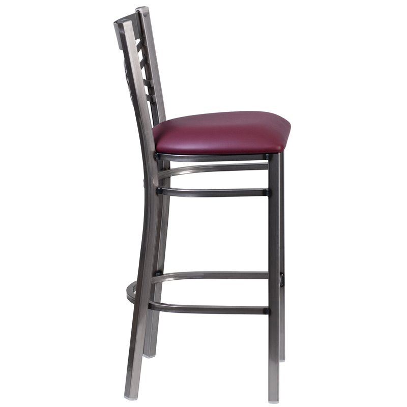 Flash Furniture X Back Metal Barstool - Burgundy Vinyl Seat