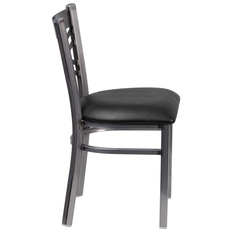 Flash Furniture X Back Metal Chair - Black Vinyl Seat