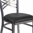Flash Furniture X Back Metal Chair - Black Vinyl Seat