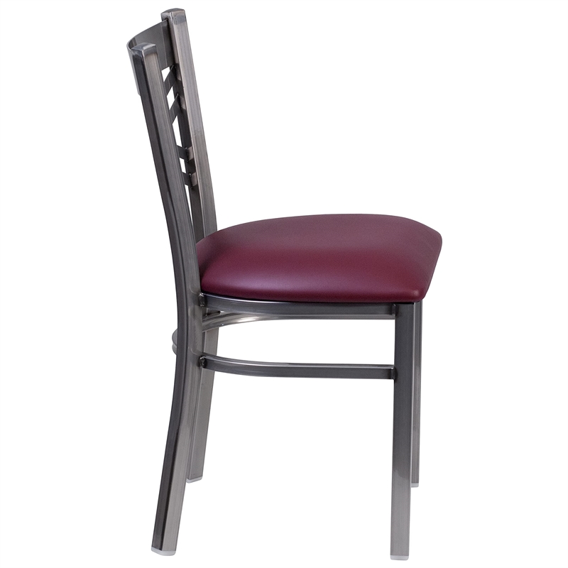 Flash Furniture X Back Metal Chair - Burgundy Vinyl Seat