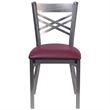 Flash Furniture X Back Metal Chair - Burgundy Vinyl Seat