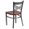 Flash Furniture X Back Metal Chair - Cherry Wood Seat