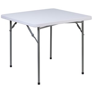 flash furniture contemporary plastic folding table in granite white with corner legs