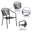 Flash Furniture Stackable Steel Round Back Patio Dining Side Chair in Black