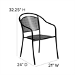 Flash Furniture Stackable Steel Round Back Patio Dining Side Chair in Black