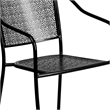Flash Furniture Stackable Steel Round Back Patio Dining Side Chair in Black