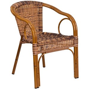 flash furniture cadiz rattan patio dining arm chair (set of 3)