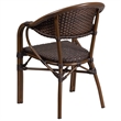 Flash Furniture Milano Rattan Patio Dining Arm Chair in Dark Brown (Set of 3)