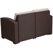 Flash Furniture Wicker Patio Loveseat in Chocolate Brown and Beige