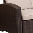 Flash Furniture Wicker Patio Sofa in Chocolate Brown and Beige