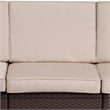 Flash Furniture Wicker Patio Sofa in Chocolate Brown and Beige