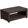 Flash Furniture Wicker Patio Coffee Table in Chocolate Brown
