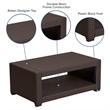 Flash Furniture Wicker Patio Coffee Table in Chocolate Brown