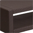 Flash Furniture Wicker Patio Coffee Table in Chocolate Brown
