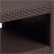 Flash Furniture Wicker Patio End Table in Chocolate Brown