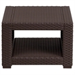 Flash Furniture Wicker Patio End Table in Chocolate Brown