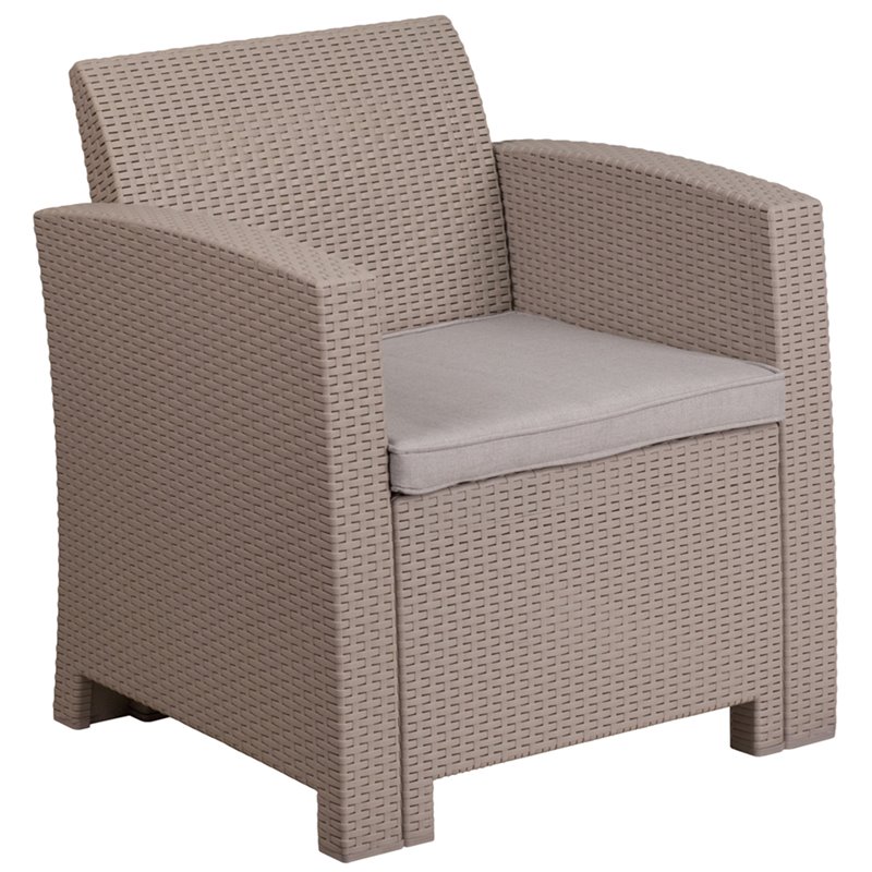 Flash Furniture Wicker Patio Chair In Light Gray Dad Sf2 1 Gg