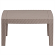 Flash Furniture Wicker Plank Top Patio Coffee Table in Light Gray