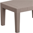 Flash Furniture Wicker Plank Top Patio Coffee Table in Light Gray