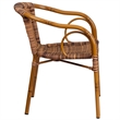 Flash Furniture Rattan Chair Aluminum Frame Dark Red Bamboo