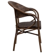 Flash Furniture Milano Rattan Patio Dining Arm Chair in Cafe Brown