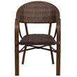 Flash Furniture Milano Rattan Patio Dining Arm Chair in Cafe Brown