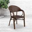Flash Furniture Milano Rattan Patio Dining Arm Chair in Cafe Brown