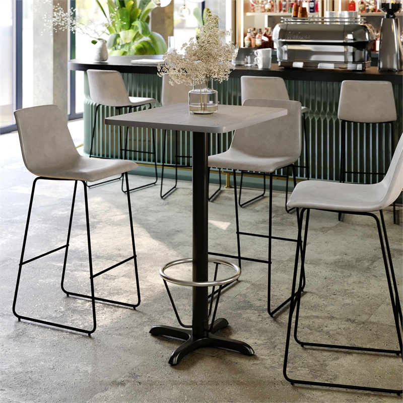 Flash Furniture 24X30 Laminate Table-X-Base In Black