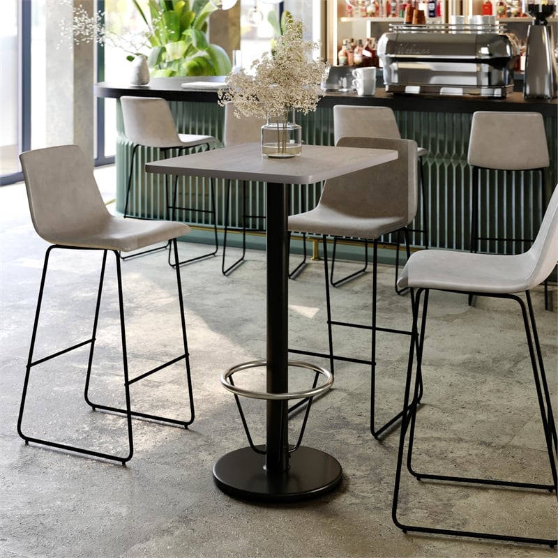 Flash Furniture 24X30 Laminate Table-Rd Base In Black