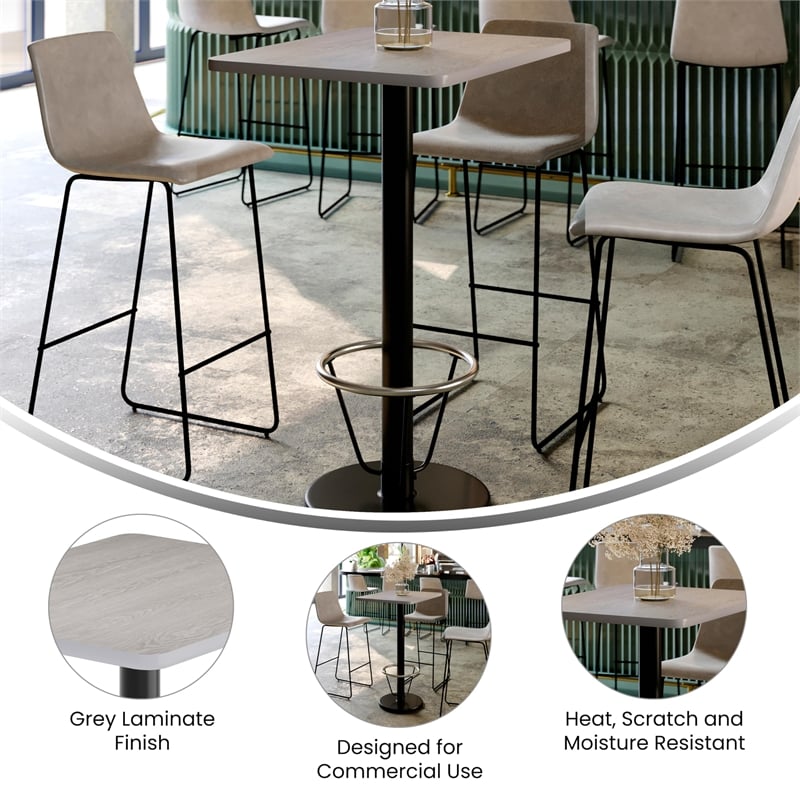 Flash Furniture 24X30 Laminate Table-Rd Base In Black