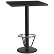 Flash Furniture 30Sq Laminate Table-Rd Base In Black
