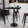 Flash Furniture 30Sq Laminate Table-Rd Base In Black