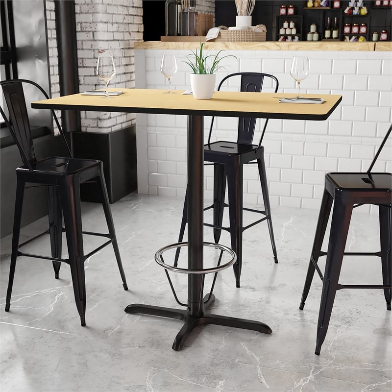 Flash Furniture 30X48 Laminate Table-X-Base In Natural