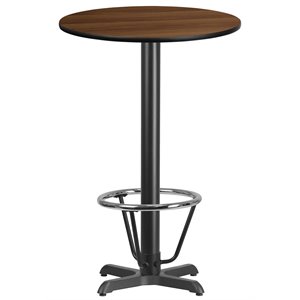 Flash Furniture 24&quot Round Laminate Top Pub Table in Walnut