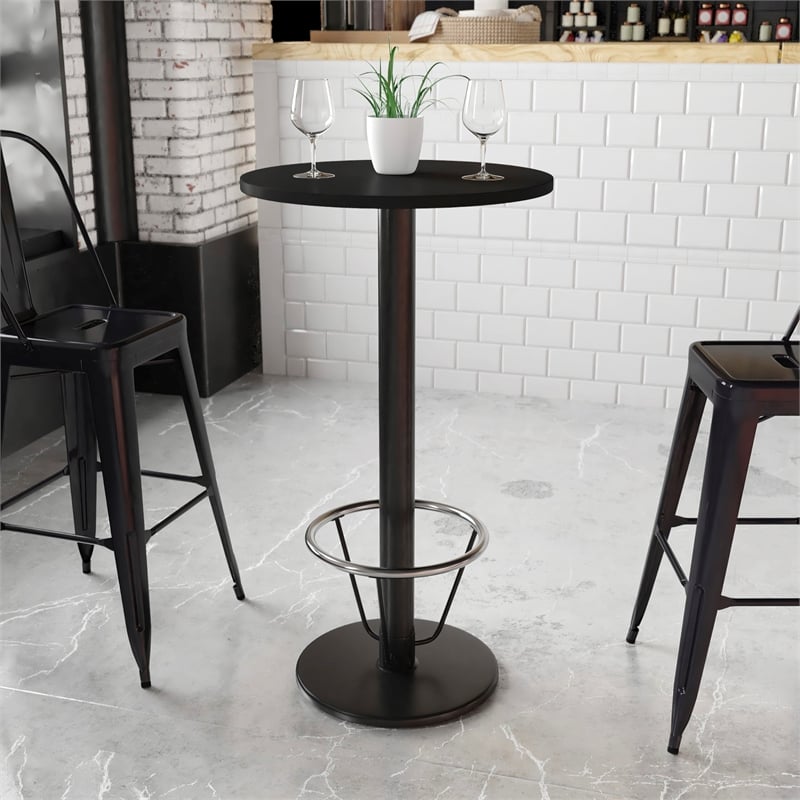 Flash Furniture 24Rd Laminate Table-Rd Base In Black