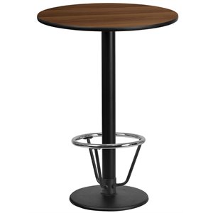 Flash Furniture 24&quot Round Laminate Top Pub Table in Walnut