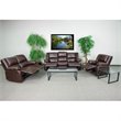 Flash Furniture Harmony 3 Piece Leather Reclining Sofa Set in Brown