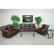 Flash Furniture Harmony 3 Piece Leather Reclining Sofa Set in Brown