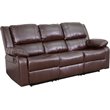 Flash Furniture Harmony 3 Piece Leather Reclining Sofa Set in Brown